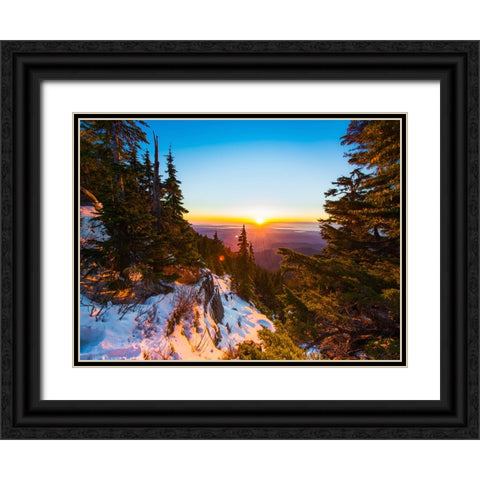 Mountain View 30 Black Ornate Wood Framed Art Print with Double Matting by Lee, Rachel