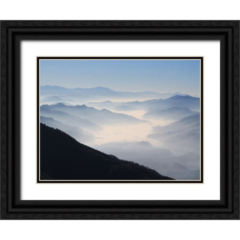 Mountain View 34 Black Ornate Wood Framed Art Print with Double Matting by Lee, Rachel