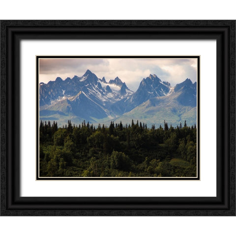 Mountain View 44 Black Ornate Wood Framed Art Print with Double Matting by Lee, Rachel