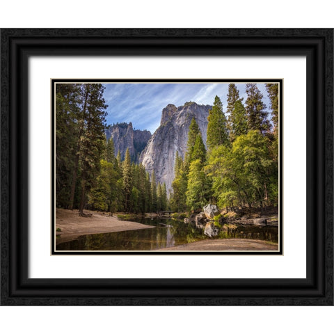 Mountain View 50 Black Ornate Wood Framed Art Print with Double Matting by Lee, Rachel