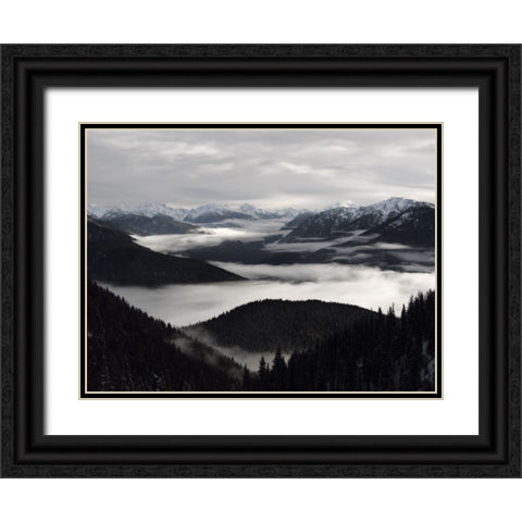 Mountain View 58 Black Ornate Wood Framed Art Print with Double Matting by Lee, Rachel