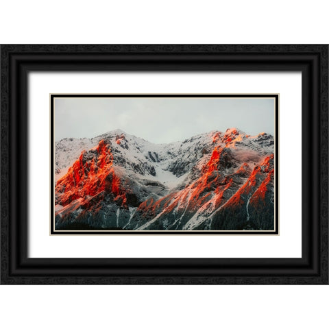 Mountain View 63 Black Ornate Wood Framed Art Print with Double Matting by Lee, Rachel
