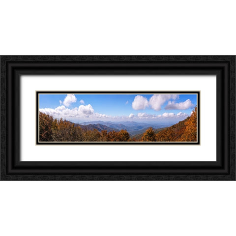 NC Early Fall Pano 1 Black Ornate Wood Framed Art Print with Double Matting by Lee, Rachel
