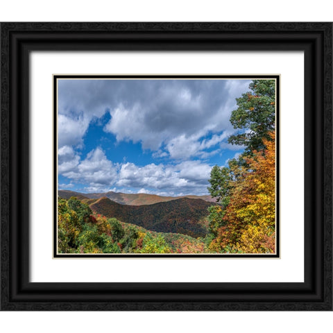 NC Fall Mountains 7 Black Ornate Wood Framed Art Print with Double Matting by Lee, Rachel
