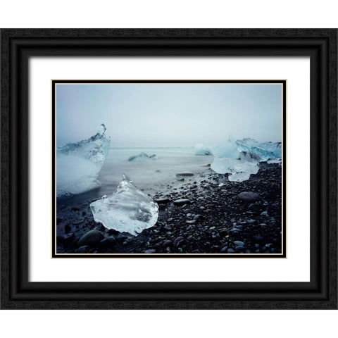 Ocean 17 Black Ornate Wood Framed Art Print with Double Matting by Lee, Rachel