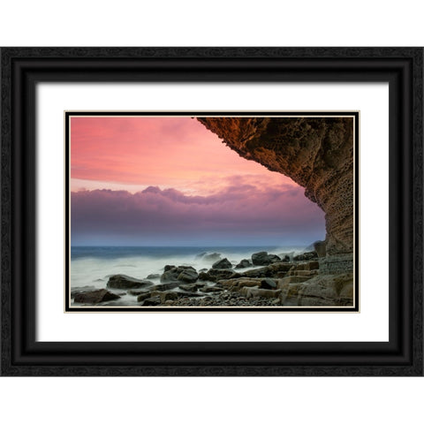 Ocean 2 Black Ornate Wood Framed Art Print with Double Matting by Lee, Rachel