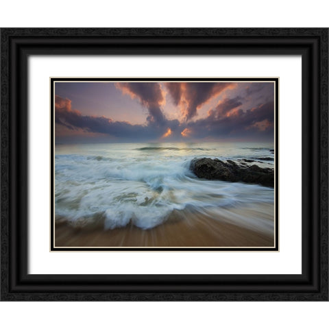 Ocean 24 Black Ornate Wood Framed Art Print with Double Matting by Lee, Rachel