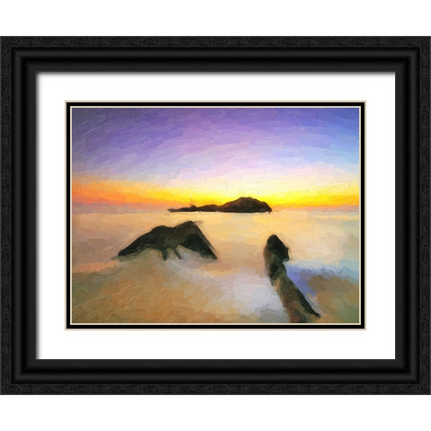 Ocean 26 Black Ornate Wood Framed Art Print with Double Matting by Lee, Rachel