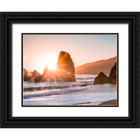 Ocean 35 Black Ornate Wood Framed Art Print with Double Matting by Lee, Rachel