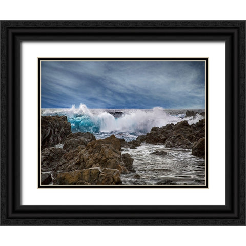 Ocean 57 Black Ornate Wood Framed Art Print with Double Matting by Lee, Rachel