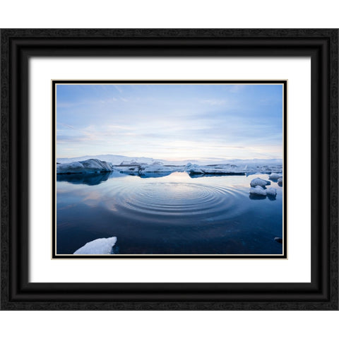 Ocean 7 Black Ornate Wood Framed Art Print with Double Matting by Lee, Rachel