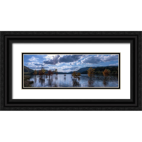 Ocoee Lake Pano Black Ornate Wood Framed Art Print with Double Matting by Lee, Rachel