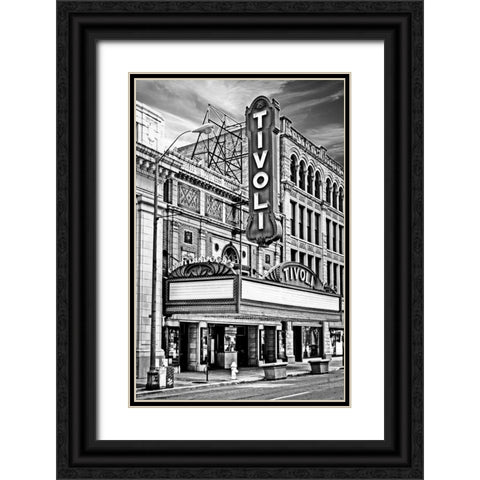 Old Tivoli BW Black Ornate Wood Framed Art Print with Double Matting by Lee, Rachel