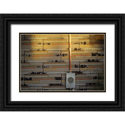 Old Wall Black Ornate Wood Framed Art Print with Double Matting by Lee, Rachel
