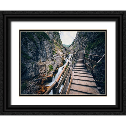 Pier 10 Black Ornate Wood Framed Art Print with Double Matting by Lee, Rachel
