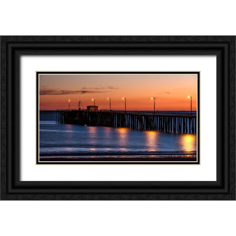Pier 13 Black Ornate Wood Framed Art Print with Double Matting by Lee, Rachel