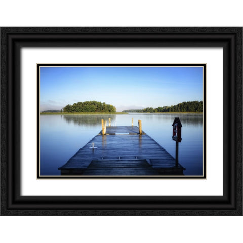 Pier 4 Black Ornate Wood Framed Art Print with Double Matting by Lee, Rachel