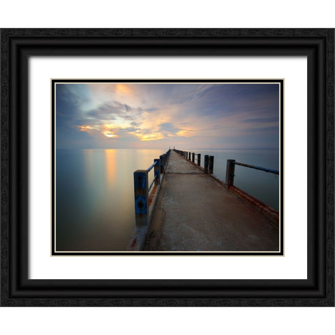 Pier 6 Black Ornate Wood Framed Art Print with Double Matting by Lee, Rachel