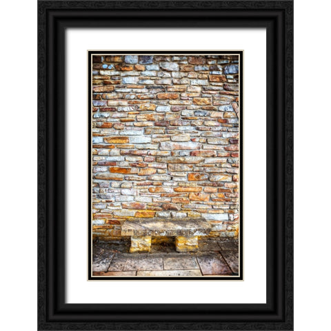 Point Park Bench Black Ornate Wood Framed Art Print with Double Matting by Lee, Rachel
