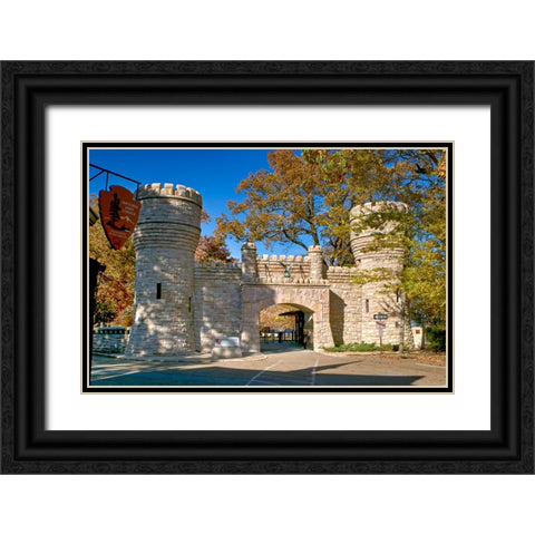 Point Park Gate 2 Black Ornate Wood Framed Art Print with Double Matting by Lee, Rachel