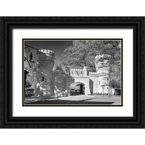 Point Park Gate 2 BW Black Ornate Wood Framed Art Print with Double Matting by Lee, Rachel