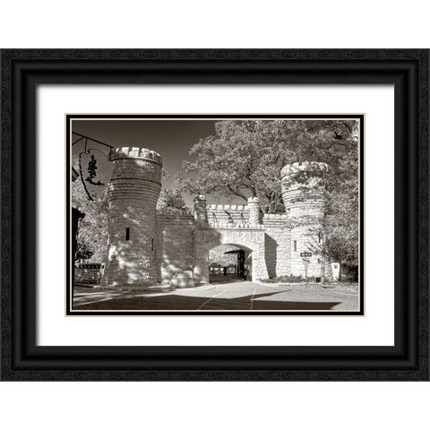 Point Park Gate 2 Sepia Black Ornate Wood Framed Art Print with Double Matting by Lee, Rachel