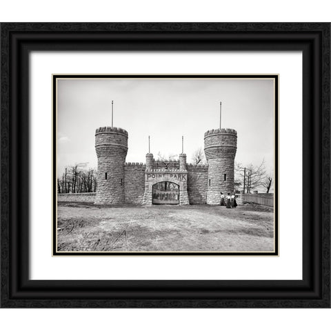 Point Park Gate Early 1900s Black Ornate Wood Framed Art Print with Double Matting by Lee, Rachel