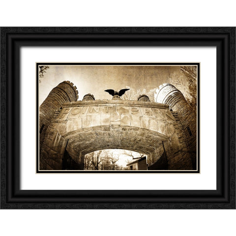 Point Park Gate Textured Black Ornate Wood Framed Art Print with Double Matting by Lee, Rachel