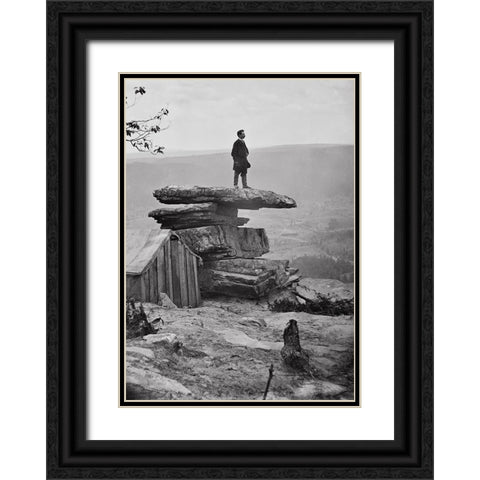 Point Rock 2 Black Ornate Wood Framed Art Print with Double Matting by Lee, Rachel