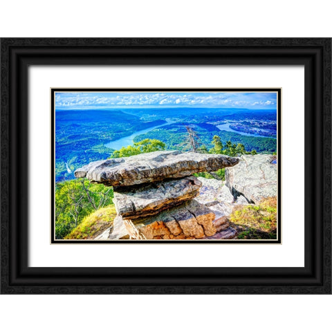 Point Rock Now 1 Black Ornate Wood Framed Art Print with Double Matting by Lee, Rachel