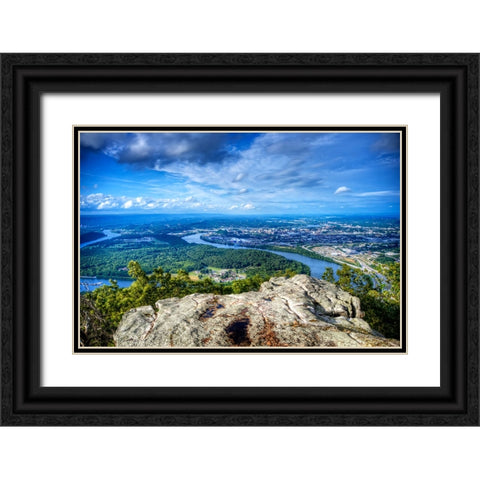 Point Rock View Black Ornate Wood Framed Art Print with Double Matting by Lee, Rachel