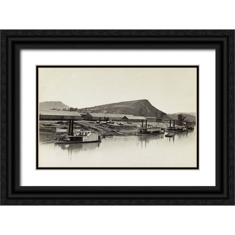 Quartermasters Landing 1863 Black Ornate Wood Framed Art Print with Double Matting by Lee, Rachel