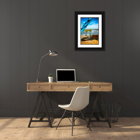 Rail and Bench Black Ornate Wood Framed Art Print with Double Matting by Lee, Rachel