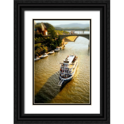 River Boat Cruise Black Ornate Wood Framed Art Print with Double Matting by Lee, Rachel