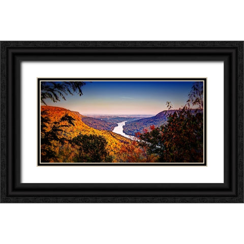 River From Town Black Ornate Wood Framed Art Print with Double Matting by Lee, Rachel