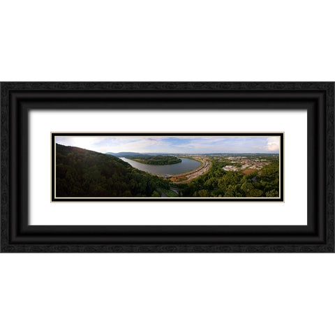 Riverwalk 1 Black Ornate Wood Framed Art Print with Double Matting by Lee, Rachel