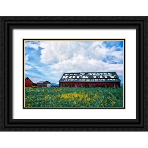 Rock City Barn 2 Black Ornate Wood Framed Art Print with Double Matting by Lee, Rachel