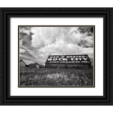 Rock City Barn 2 BW Black Ornate Wood Framed Art Print with Double Matting by Lee, Rachel