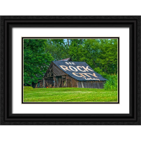 Rock City Barn 3 Black Ornate Wood Framed Art Print with Double Matting by Lee, Rachel