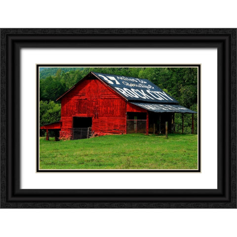 Rock City Barn 4 Black Ornate Wood Framed Art Print with Double Matting by Lee, Rachel