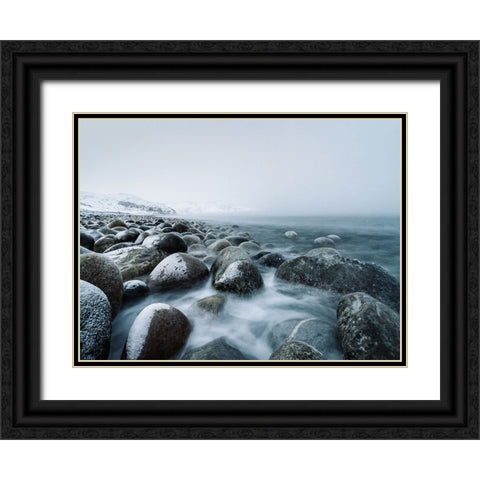 Rocks 14 Black Ornate Wood Framed Art Print with Double Matting by Lee, Rachel