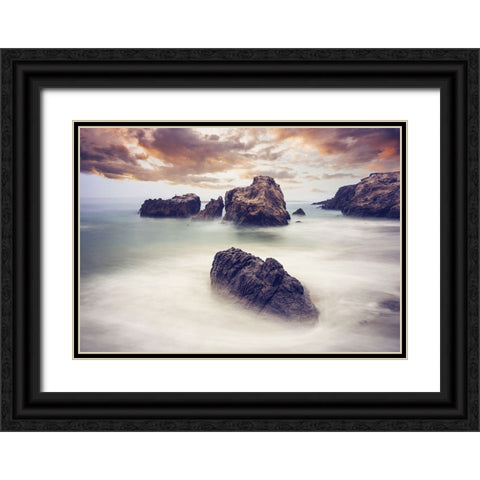 Rocks 9 Black Ornate Wood Framed Art Print with Double Matting by Lee, Rachel
