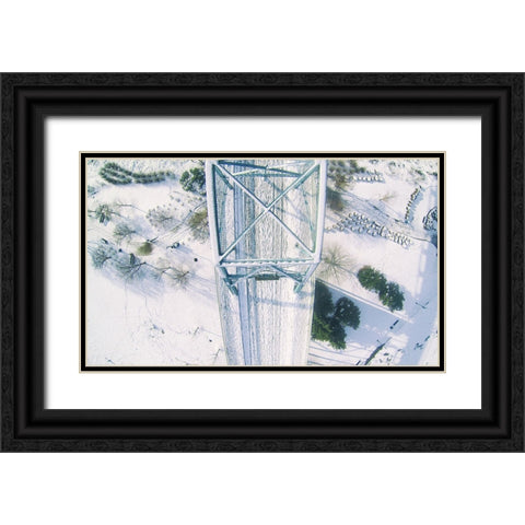 Scenic City 110 Black Ornate Wood Framed Art Print with Double Matting by Lee, Rachel