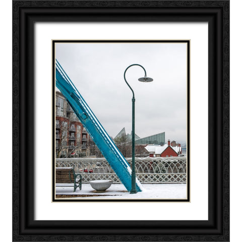Scenic City 112 Black Ornate Wood Framed Art Print with Double Matting by Lee, Rachel
