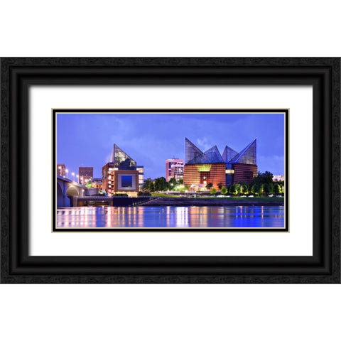 Scenic City 132 Black Ornate Wood Framed Art Print with Double Matting by Lee, Rachel