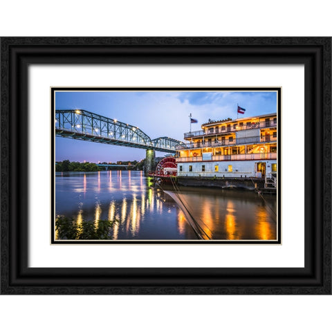 Scenic City 133 Black Ornate Wood Framed Art Print with Double Matting by Lee, Rachel