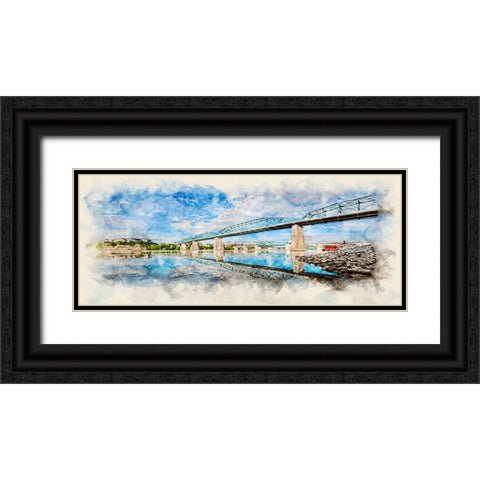 Scenic City 15 Watercolor Black Ornate Wood Framed Art Print with Double Matting by Lee, Rachel