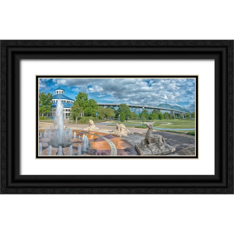 Scenic City 17 Black Ornate Wood Framed Art Print with Double Matting by Lee, Rachel