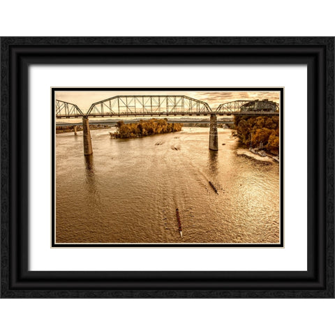 Scenic City 21 Black Ornate Wood Framed Art Print with Double Matting by Lee, Rachel