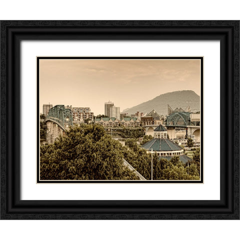 Scenic City 30 Black Ornate Wood Framed Art Print with Double Matting by Lee, Rachel